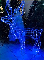 Armação Rena macho grande LED Azul com movimento 220V IP44 uso externo.