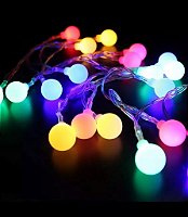 Pisca Cordão 20 LEDs bolinha foscas sortidas bivolt.