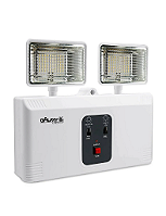 Luminária de emergência 20W 2 faróis led 2400lm 6500k branco frio bivolt.