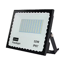 Mini Refletor Holofote LED SMD 50W 6500K Branco Frio IP67.