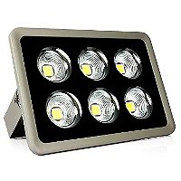 Refletor holofote LED Ultra COB cinza 300w 6500K branco frio IP66.