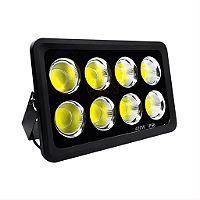 Refletor holofote LED Ultra COB preto 400w 6500K branco frio IP66.