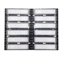 Refletor Industrial holofote modular LED 600W 3000K branco quente IP67.