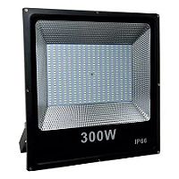 Refletor LED 300W preto 3000K branco quente SMD IP66 bivolt.