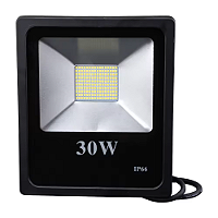 Refletor LED 30W 6500K preto SMD IP66 bivolt.