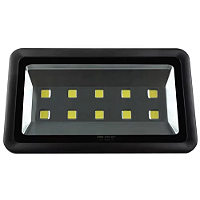 Refletor LED COB 500W Preto 3000K branco quente IP66 bivolt.