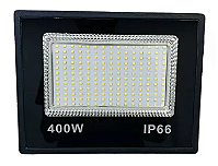 Refletor LED compacto 400W preto 6500K branco frio SMD IP66 bivolt.