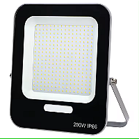 Refletor LED MAX 200W 24000 lumens 3000K branco quente SMD IP66 bivolt.