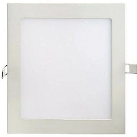 Luminária plafon LED 12W 4000K branco neutro quadrado embutir 17cm X 17cm.
