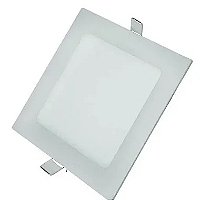 Luminária Plafon LED 6W Quadrada 12cm x 12cm Embutir 3000K bivolt.