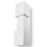 Arandela de Parede Madri média 25x8x10,5cm Alumínio e Vidro Branco para 2 lâmpadas.