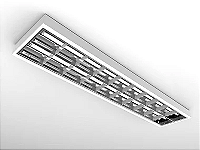 Luminária de sobrepor alto rendimento com aletas planas brancas para 2 lâmpadas T5 14/24W 60cm.