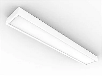 Luminária de sobrepor fechada com difusor leitoso para 2 lâmpadas 18/20W 120cm.