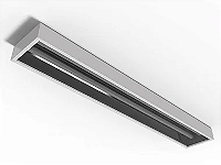 Luminária de sobrepor alto rendimento e fechada com difusor transparente para 1 lâmpada 18/20W 120cm.