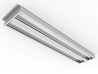 Luminária de sobrepor alto rendimento para 2 lâmpadas 18/20W 120cm.