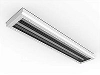 Luminária de sobrepor alto rendimento fechada com difusor para 2 lâmpadas 9/10W 60cm.