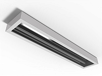 Luminária de sobrepor fechada com difusor transparente para 2 lâmpadas 18/20W 120cm.
