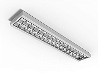 Luminária de sobrepor alto rendimento com aletas parabólicas duplas para 1 lâmpada 36/40/45/65W 240cm (HO).