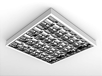 Luminária de sobrepor alto rendimento com aletas parabólicas duplas para 4 lâmpadas T5 28/54W 120cm.