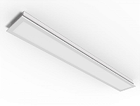Luminária de embutir fechada com difusor leitoso para 2 lâmpadas 9/10W 60cm.