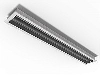 Luminária de embutir alto rendimento fechada com difusor transparente para 2 lâmpadas 9/10W 60cm.