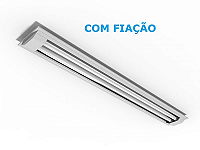 Luminária de embutir com filme refletivo para 2 lâmpadas 18/20W 120cm.