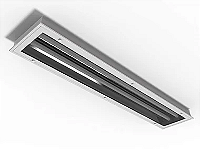 Luminária de embutir alto rendimento fechada com difusor para 2 lâmpadas 18/20W 120cm.