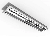 Luminária de embutir alto rendimento fechada com difusor transparente para 2 lâmpadas T5 28/54W 120cm.