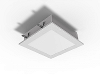 Luminária decorativa de embutir 24cm x 24cm com difusor em acrílico leitoso para 2 lâmpadas E27.