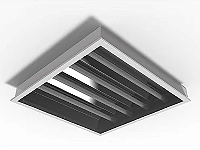 Luminária de embutir alto rendimento fechada com difusor transparente para 4 lâmpadas 18/20W 120cm.
