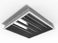 Luminária de embutir alto rendimento fechada com difusor transparente para 4 lâmpadas T5 28/54W 120cm.