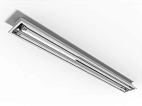 Luminária de embutir alto rendimento 45° para 2 lâmpadas T5 14/24W 60cm.