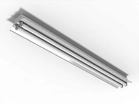 Luminária industrial com aba fixa para 4 lâmpadas 9/10W 60cm.