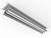 Luminária industrial Gaivota de alto rendimento para 4 lâmpadas 18/20W 120cm.