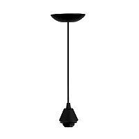Pendente preto 1,20m com soquete E-27 rosca longa completo para 1 lâmpada.