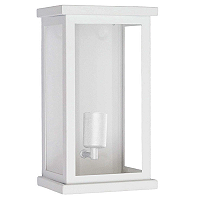 Arandela de Parede Retangular Externo 30,5x17x13cm Alumínio branco e Vidro Transparente.