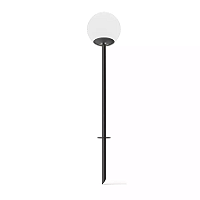Balizador de Solo Chão Esfera Halopin 45x12x15,2cm Metal e Vidro preto e Fosco.