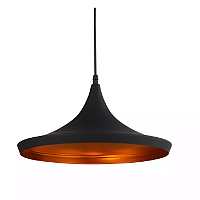 Pendente Ibiza Ø36x17cm Alumínio Preto e Cobre.