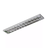 Luminária de Sobrepor alto rendimento com aletas para 2 lâmpadas 18/20W 120cm.