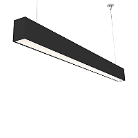 Luminaria pendente linear preto retangular led integrado 120cm 6500k bivolt.