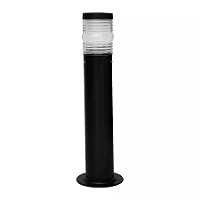 Poste Balizador Aura Cilíndrico Externo 80xØ10cm Alumínio e Vidro Preto.