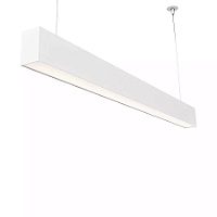 Pendente Linear 8,4x124x8cm Metal Branco para 2 lâmpadas 18/20W 120cm.