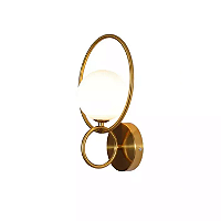 Arandela de Parede Arcos 32x22x17cm Metal e Vidro Dourado e Fosco.
