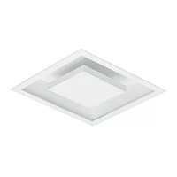 Plafon de Embutir Rebatedor Quadrado 0,5x65x65cm Aço Branco.