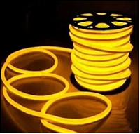 Fita LED Neon 12W/M 1.200W 12V 100 metros externo IP65 Amarelo.