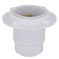 Soquete rosca longa E27 bivolt branco para pendente.