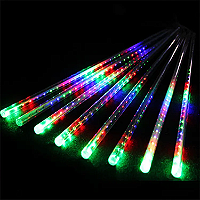 8 Tubos snowfall 384 super Leds colorido dupla face 50cm (3528) uso externo IP44 bivolt.