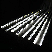 8 Tubos snowfall 288 super Leds branco frio dupla face 50cm (3528) uso externo IP44 bivolt.