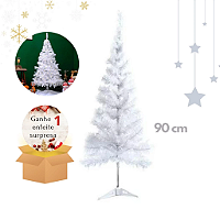 Árvore De Natal Branca Tradicional 86 Galhos 90cm Desmontável.