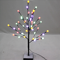 Árvore com bolinhas foscas 48 LEDs cor mágica Bivolt.